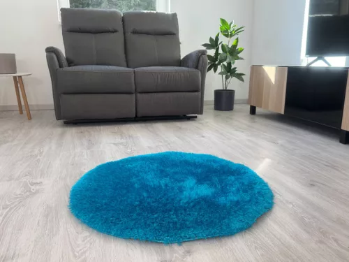 Puffy Shaggy 004O Turkiz Ø 120cm