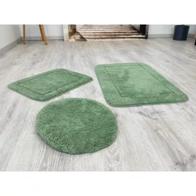   Lazien 3014-3 Green, Zöld 3 Részes Fürdőszoba Szőnyeg 50x80 + 50x40cm