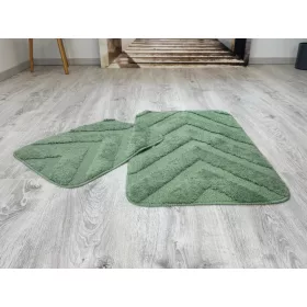   Lazien 3015-2 Green, Zöld 2 Részes Fürdőszoba Szőnyeg 50x80 + 50x40cm
