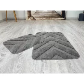   Lazien 3015-2 Grey, (Szürke) 2 Részes Fürdőszoba Szőnyeg 50x80 + 50x40cm