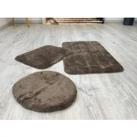   Lazien 3016-3 Brown (Barna) 3 Részes Fürdőszoba Szőnyeg 50x80 + 50x40cm