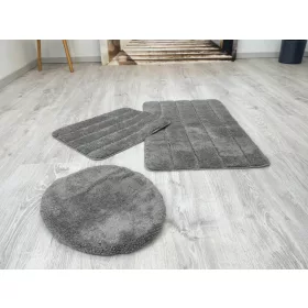   Lazien 3016-3 Grey 3 Részes Fürdőszoba Szőnyeg 50x80 + 50x40cm