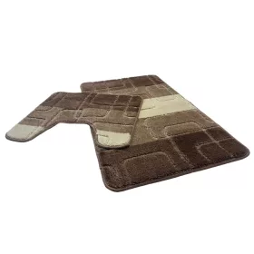   Molly 3214-2 Brown, Barna 2 Részes Fürdőszoba Szőnyeg 50x80 + 50x40cm