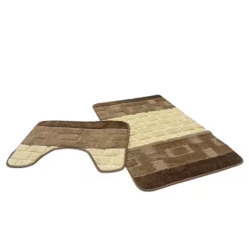   Molly 3802-2 Brown, Barna 2 Részes Fürdőszoba Szőnyeg 50x80 + 50x40cm