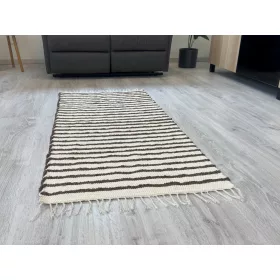 Rongyszőnyeg Krém Barna Csíkos 40x70cm